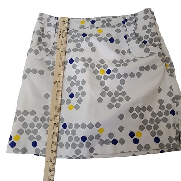 NVO by Lanctot Women's Skirt Size 6 White Grey Geometric Golf Tennis Side Zipper - Picture 6 of 11